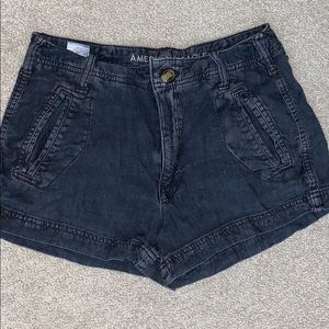 Black Linen Shorts - American Eagle